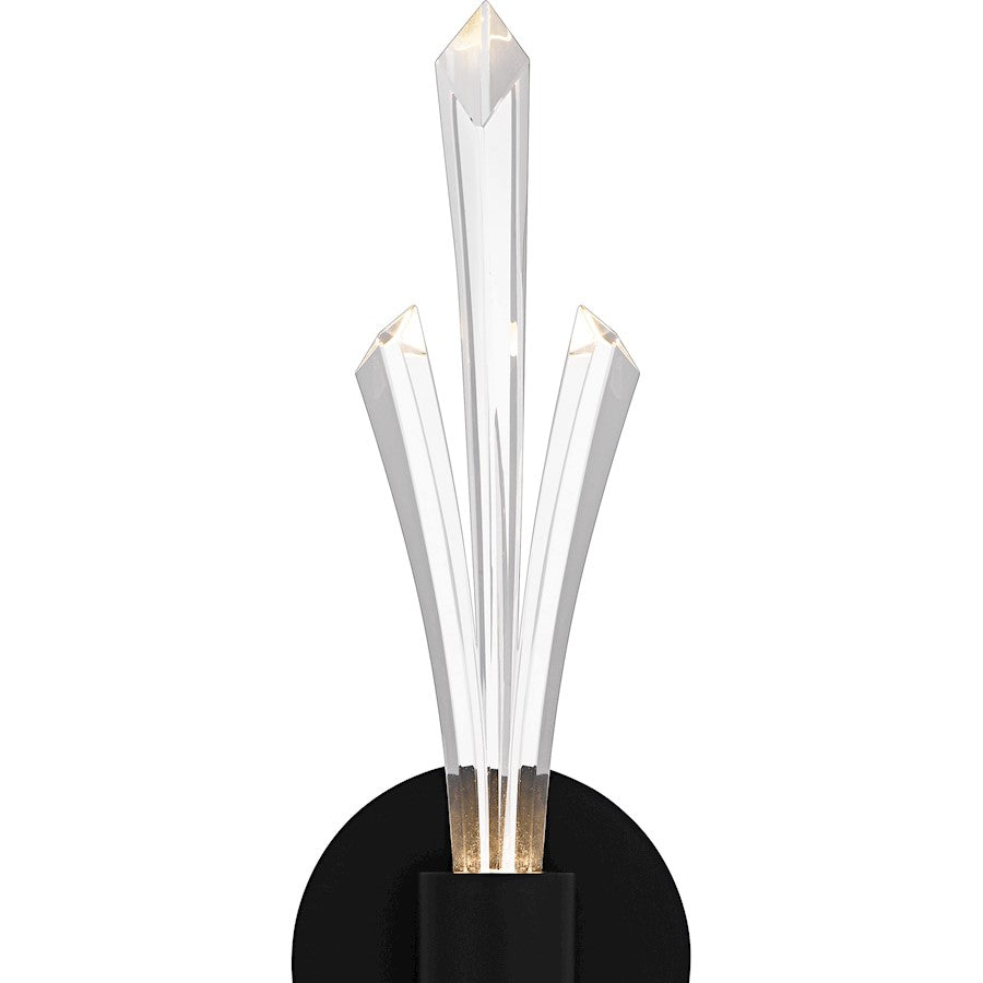 Cecily Light Wall Sconce, Matte Black/Clear Crystal Glass