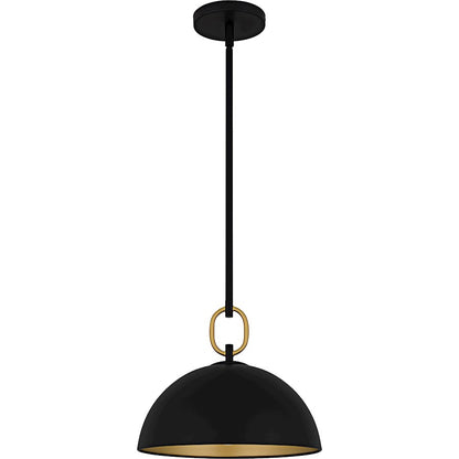 Cleo 1Light Pendant, Matte Black/Metal