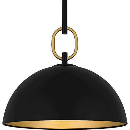 Cleo 1Light Pendant, Matte Black/Metal