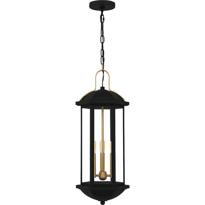 Quoizel Crestfield 3Lt 27" Outdoor Lantern, Black/Clear - CFD1910MBK