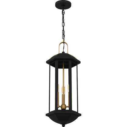 Crestfield 3Lt 27" Outdoor Lantern, Black/Clear