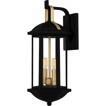 Quoizel Crestfield 2Light Outdoor Lantern, Matte Black/Clear Glass - CFD8408MBK