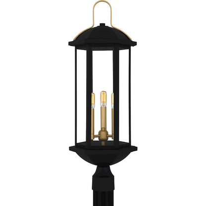 Quoizel Crestfield 3Lt 28" Outdoor Lantern, Black/Clear - CFD9010MBK