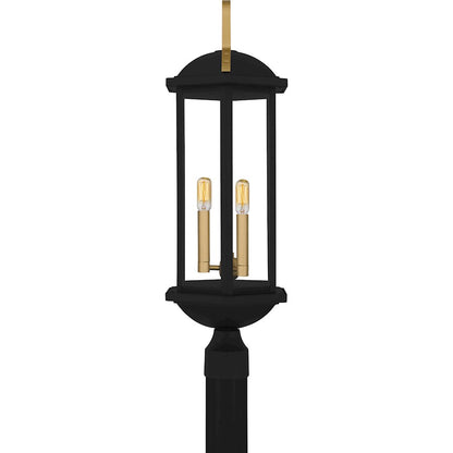Crestfield 3Lt 28" Outdoor Lantern, Black/Clear