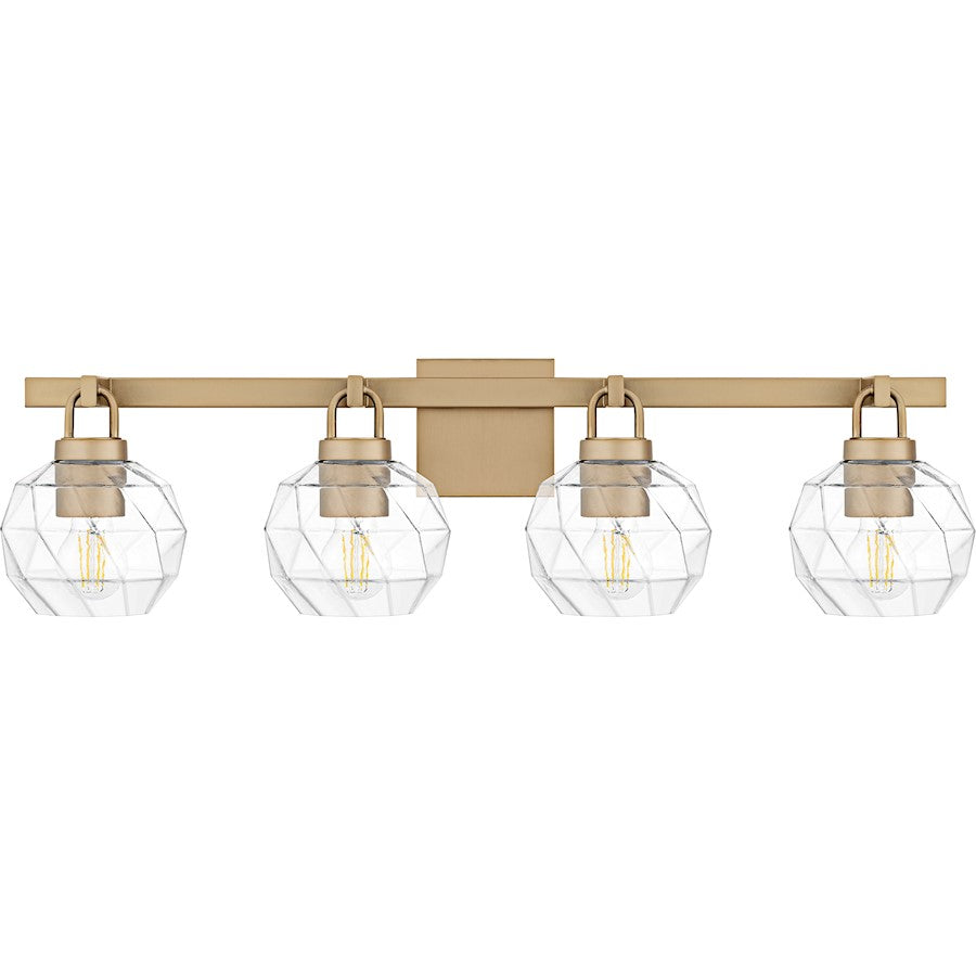 Celina 4Light Bath Light, Bronze Gold/Clear Faceted Glass