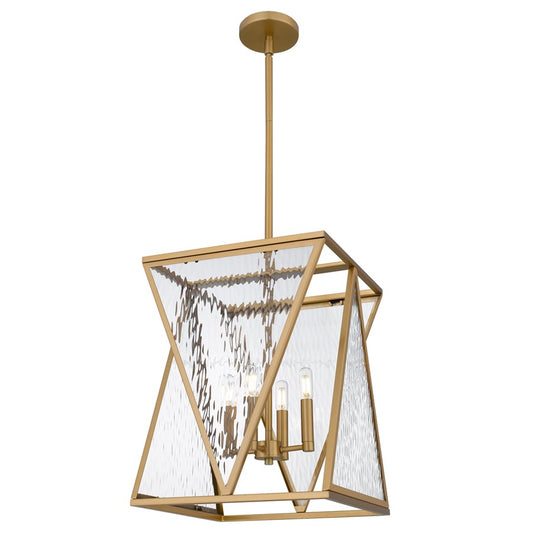 Quoizel Clovis 4-Lt Brushed Weathered, Brushed Weathered Brass - CLO1814BWS