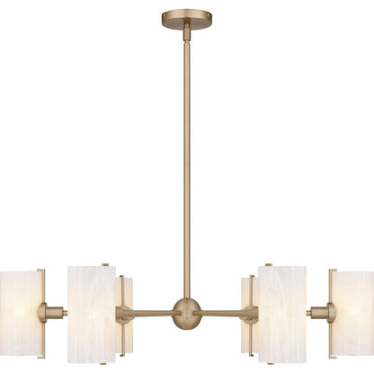 Curran 6Lt Chandelier, Bronze Gold/Clear Ribbed Swirl