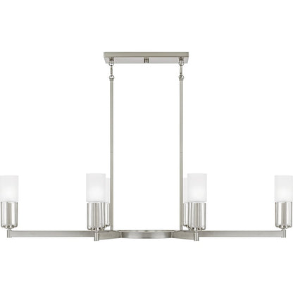 Cruz 6Light Island Light, Brushed Nickel/Clear Etched Glass