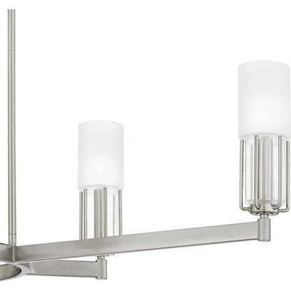 Cruz 6Light Island Light, Brushed Nickel/Clear Etched Glass