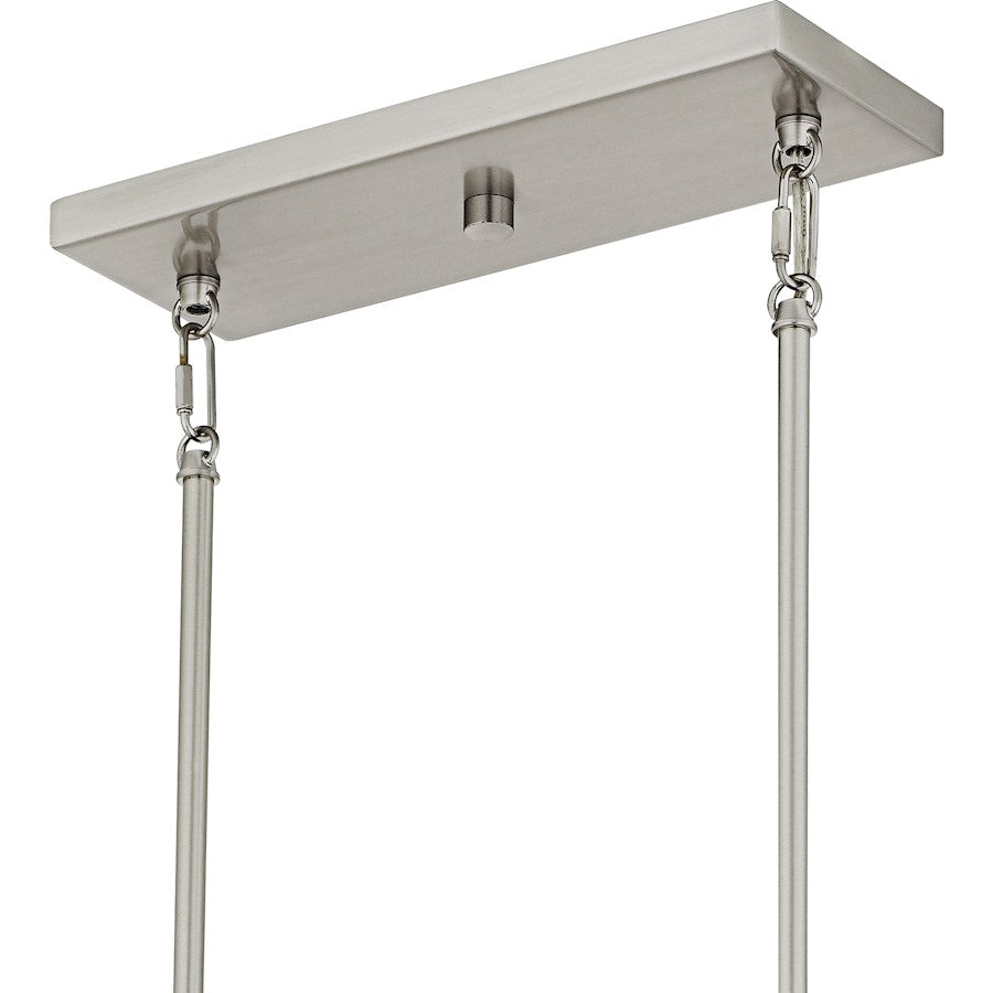Cruz 6Light Island Light, Brushed Nickel/Clear Etched Glass