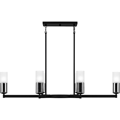 Cruz 6Light Island Light, Matte Black/Clear Etched Glass