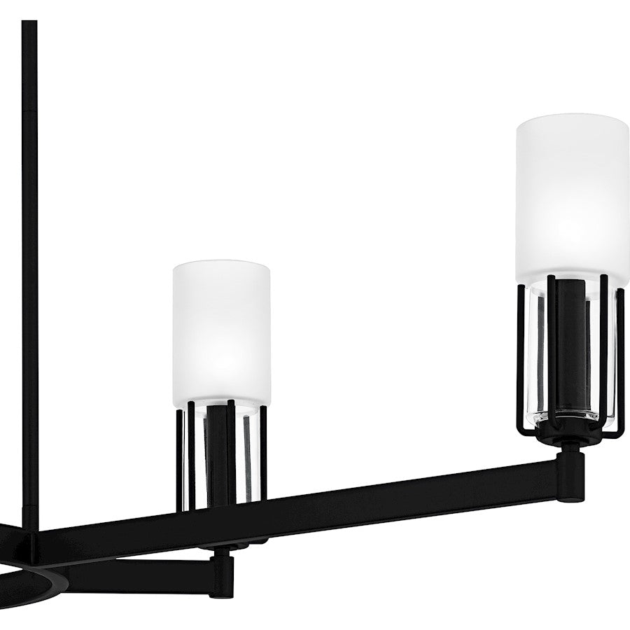 Cruz 6Light Island Light, Matte Black/Clear Etched Glass
