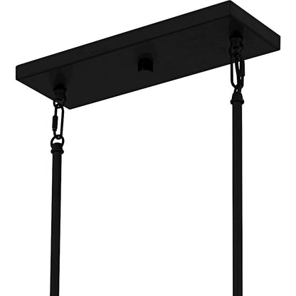 Cruz 6Light Island Light, Matte Black/Clear Etched Glass