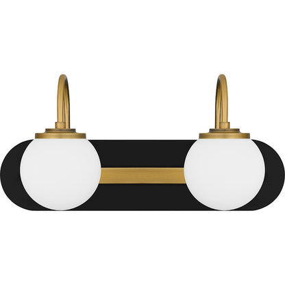 Desmond 2 Light Bath Light, Matte Black/Opal Etched Glass
