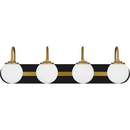Desmond 4 Light Bath Light, Matte Black/Opal Etched Glass