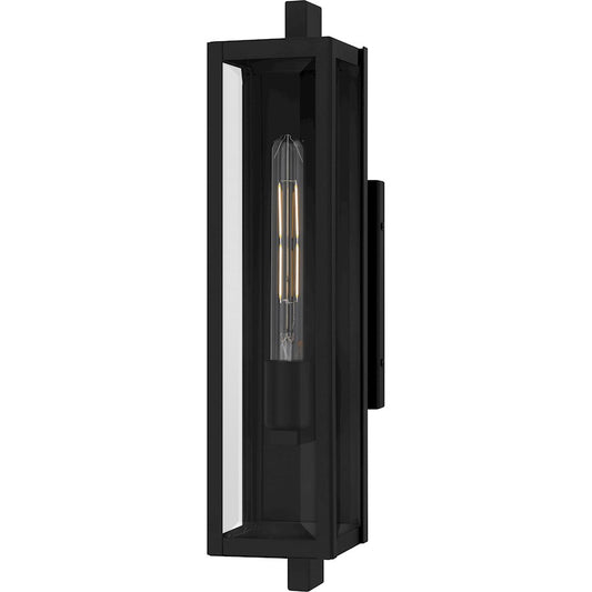 Quoizel Dale 1Lt 20" Outdoor Lantern, Black/Clear Beveled - DLE8405MBK