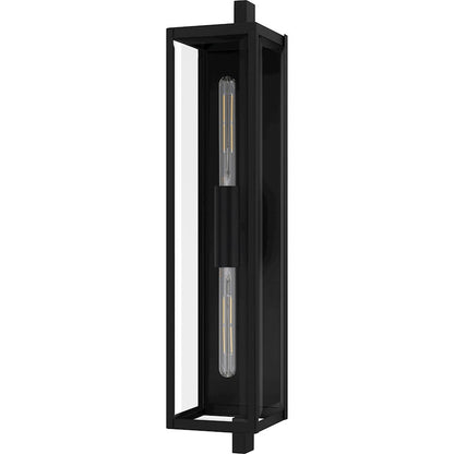 Dale 2Lt Outdoor Lantern, Black/Clear Beveled