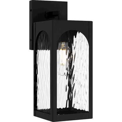 Quoizel Dallington 1Lt 14" Outdoor Lantern, Black/Clear Textured - DLG8405MBK