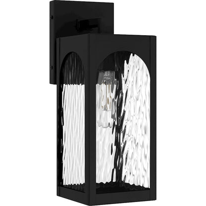 Dallington 1Lt 14" Outdoor Lantern, Black/Clear Textured