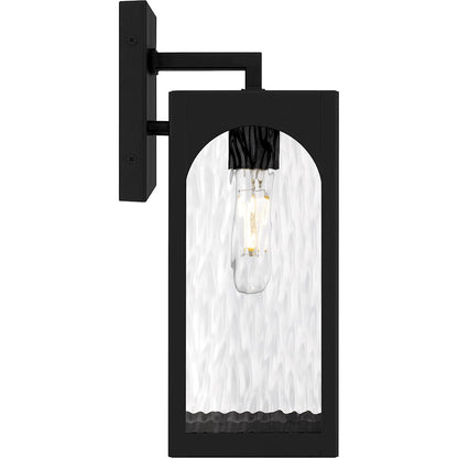 Dallington 1Lt 14" Outdoor Lantern, Black/Clear Textured