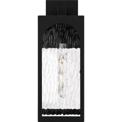Dallington 1Lt 17" Outdoor Lantern, Black/Clear Textured
