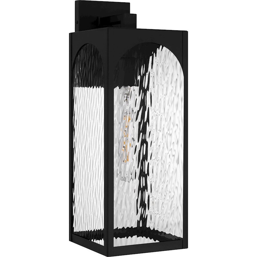 Dallington 1Lt 20" Outdoor Lantern, Black/Clear Textured