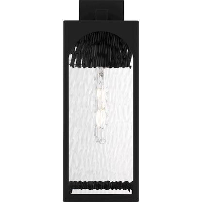 Dallington 1Lt 20" Outdoor Lantern, Black/Clear Textured