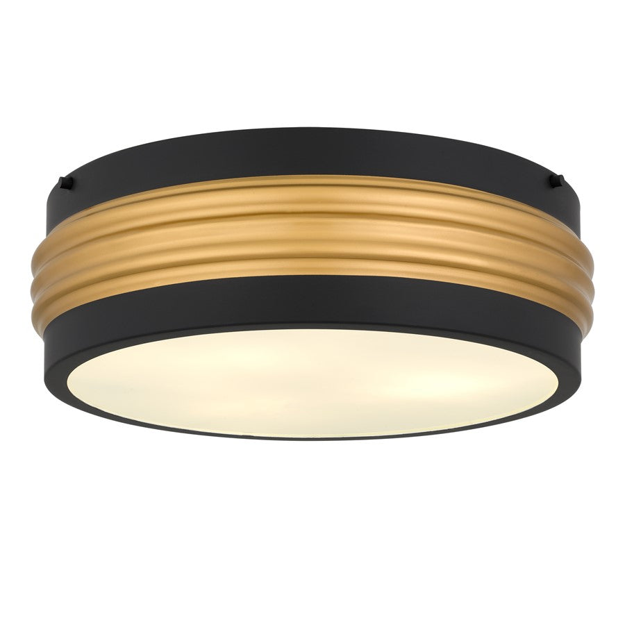 Quoizel Emmett 3-Lt Matte Black Flush Mount, Matte Black - EMM1616MBK