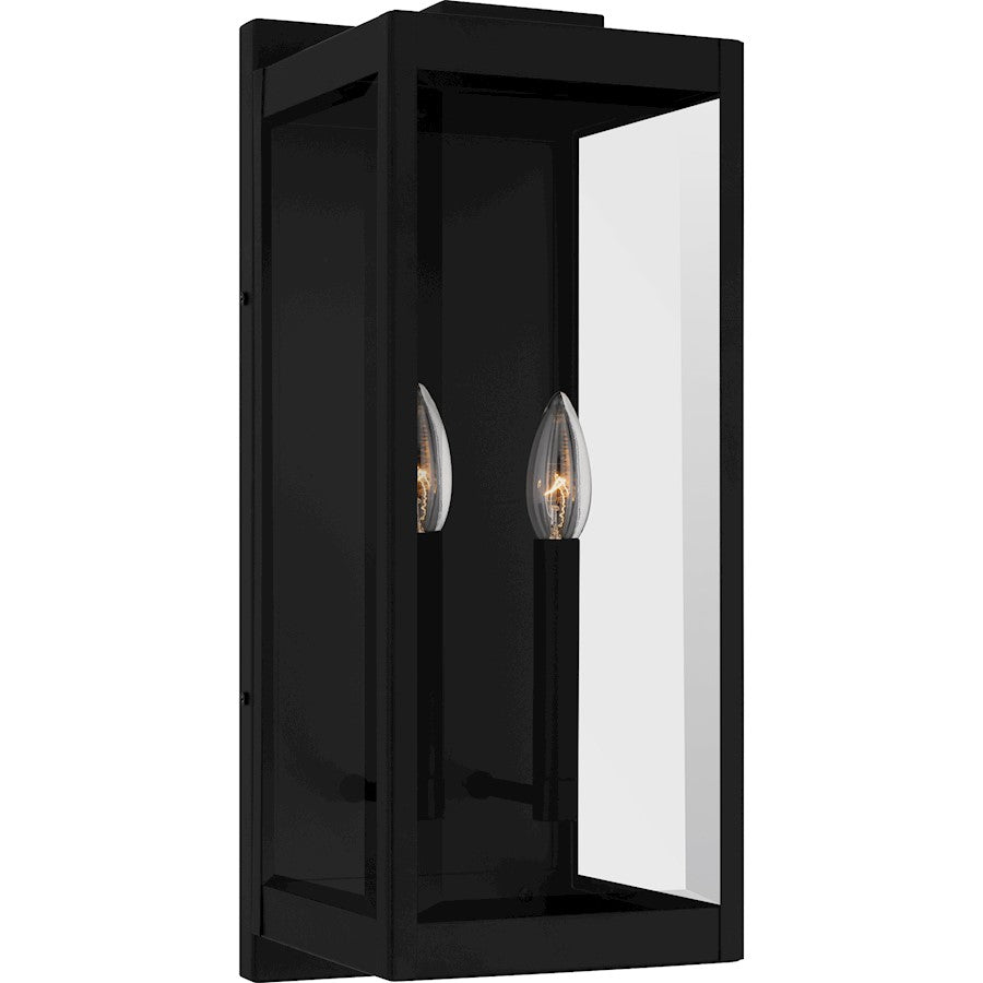 Quoizel Eastover 2Lt Outdoor Lantern, Earth Black/Clear Beveled - EVR8407EK