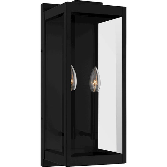 Quoizel Eastover 2Lt Outdoor Lantern, Earth Black/Clear Beveled - EVR8407EK