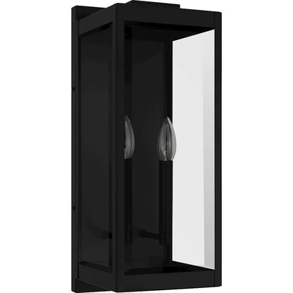 Eastover 2Lt Outdoor Lantern, Earth Black/Clear Beveled