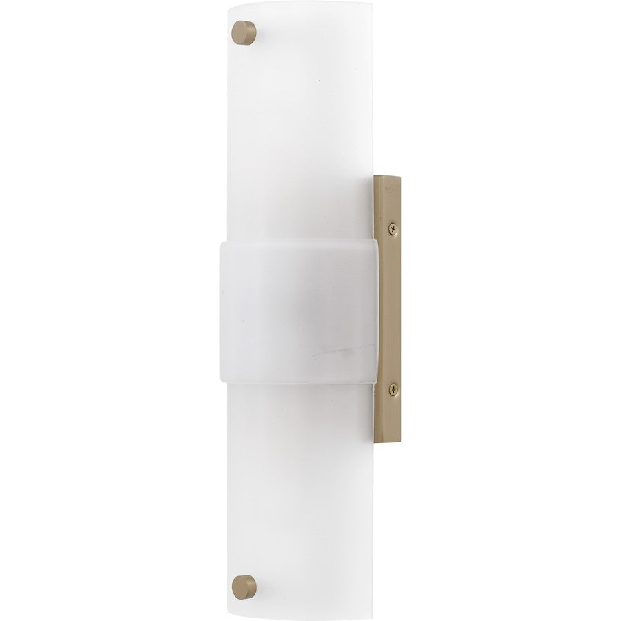 Finnegan 2Light 16" Wall Sconce, Bronze Gold/Etched Glass