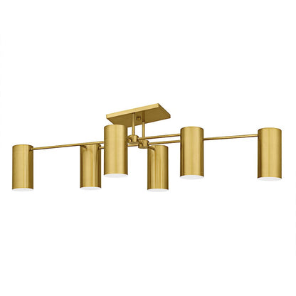 Foreland 6Light Semi-Flush Mount, Brushed Gold/Metal
