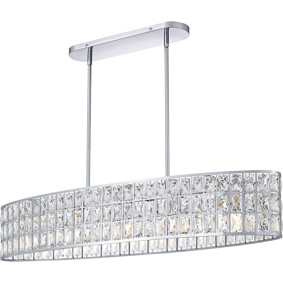 Quoizel Gibson 5Lt Island Light, Polished Chrome/Clear Crystal - GIB542C
