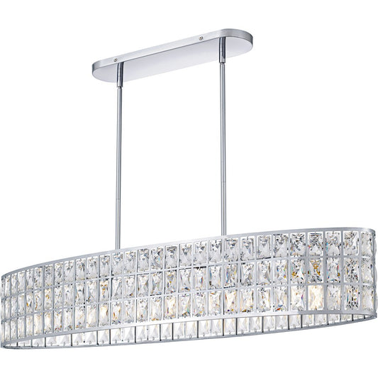 Quoizel Gibson 5Lt Island Light, Polished Chrome/Clear Crystal - GIB542C