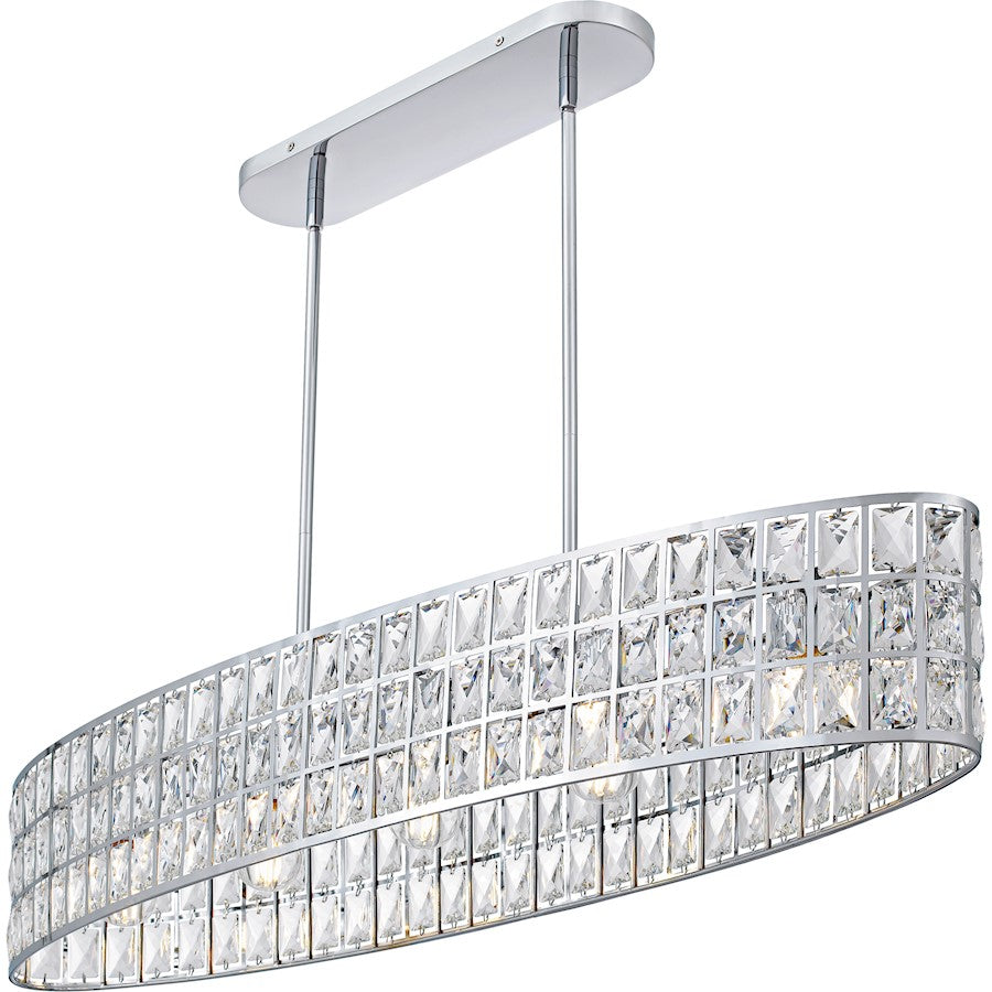 Gibson 5Lt Island Light, Polished Chrome/Clear Crystal