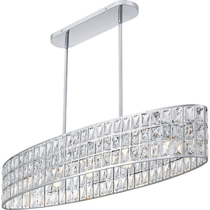 Gibson 5Lt Island Light, Polished Chrome/Clear Crystal