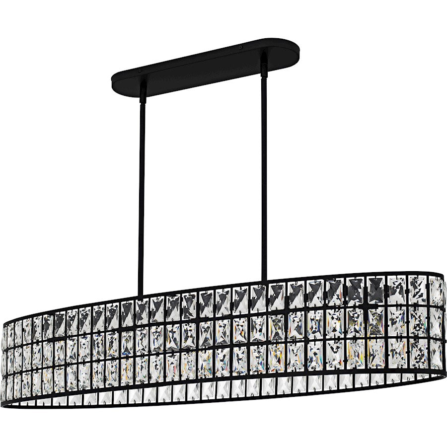 Gibson 5Light Island Light, Matte Black/Clear Crystal Glass