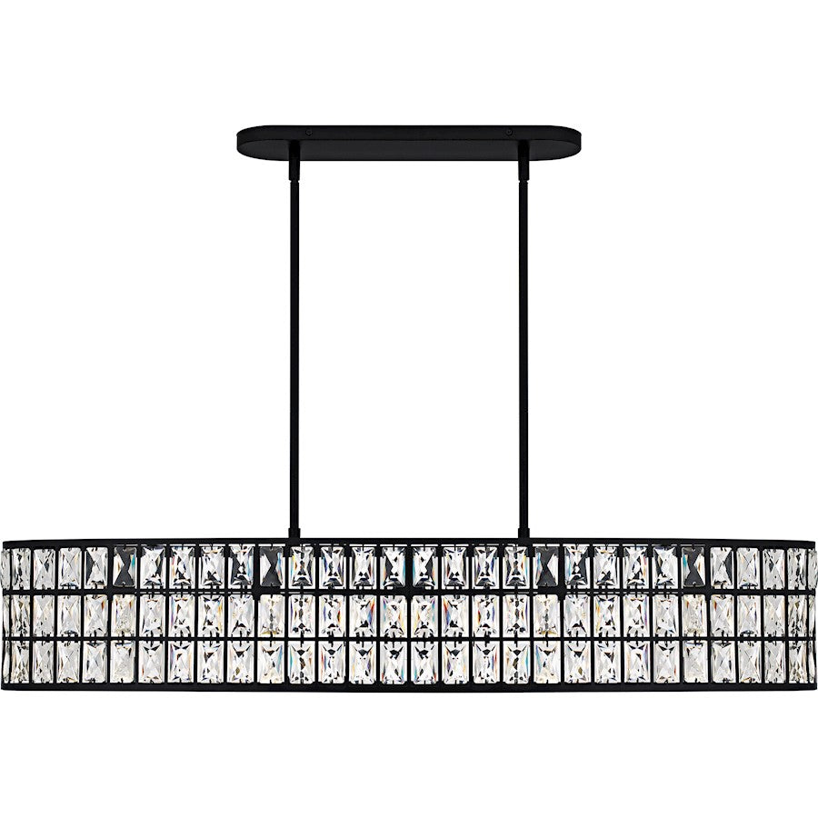 Gibson 5Light Island Light, Matte Black/Clear Crystal Glass