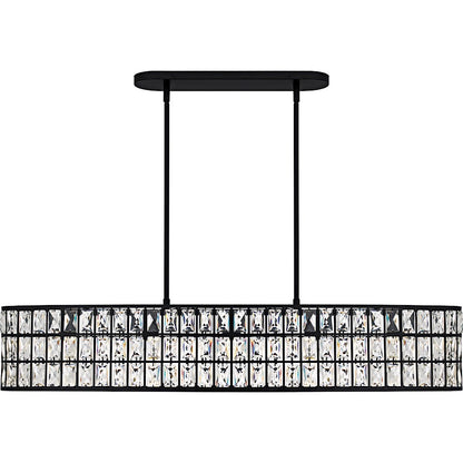 Gibson 5Light Island Light, Matte Black/Clear Crystal Glass