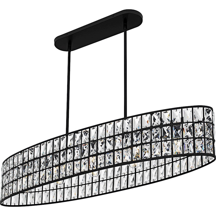 Gibson 5Light Island Light, Matte Black/Clear Crystal Glass