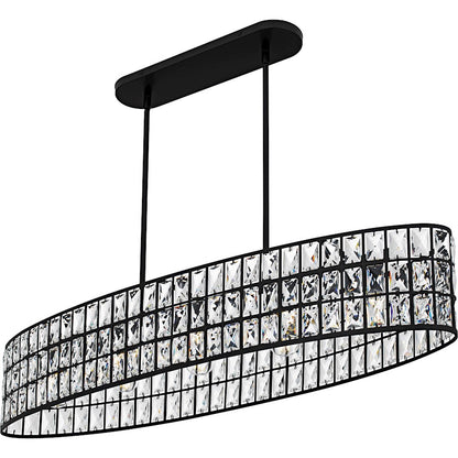 Gibson 5Light Island Light, Matte Black/Clear Crystal Glass