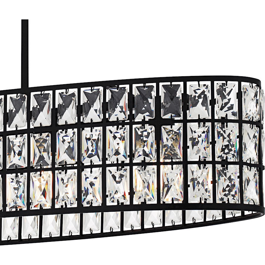 Gibson 5Light Island Light, Matte Black/Clear Crystal Glass
