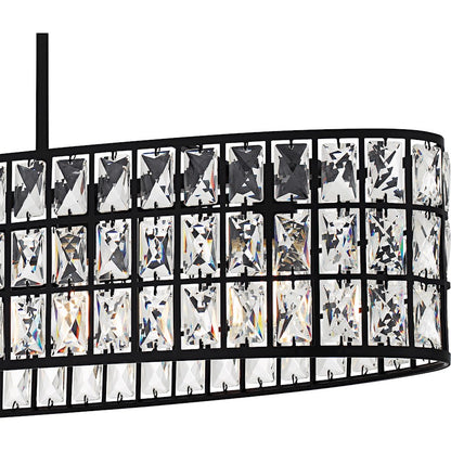 Gibson 5Light Island Light, Matte Black/Clear Crystal Glass