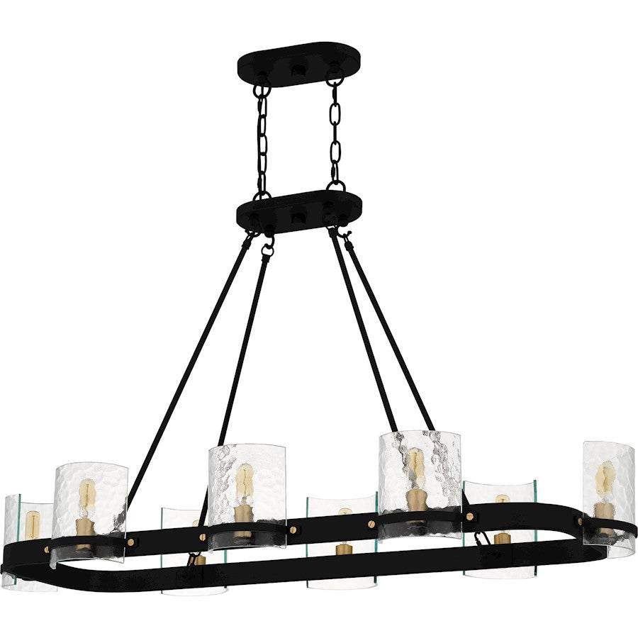 Gloucester 8Lt Island Light, Black/Clear Hammered