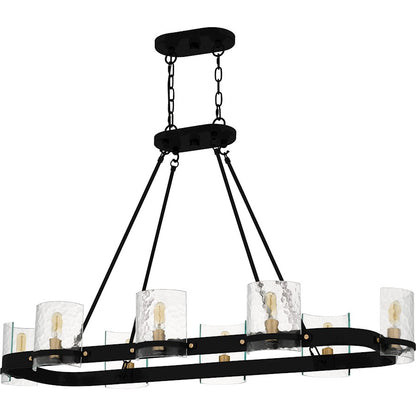 Gloucester 8Lt Island Light, Black/Clear Hammered