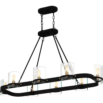 Gloucester 8Lt Island Light, Black/Clear Hammered
