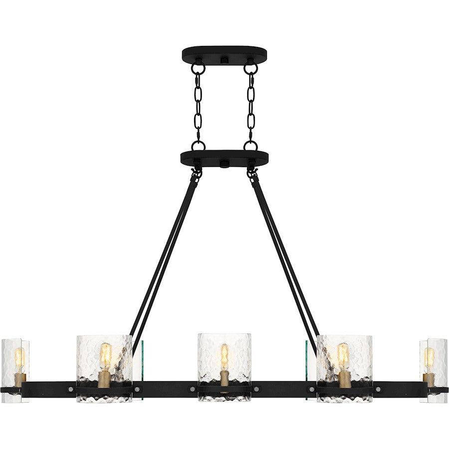 Gloucester 8Lt Island Light, Black/Clear Hammered
