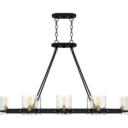 Gloucester 8Lt Island Light, Black/Clear Hammered