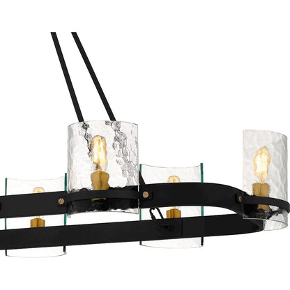 Gloucester 8Lt Island Light, Black/Clear Hammered